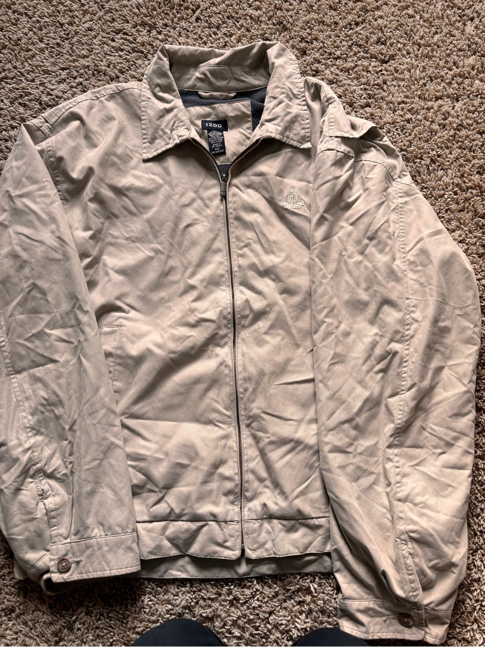 Izod Light Beige Men’s Lightweight Zip Jacket